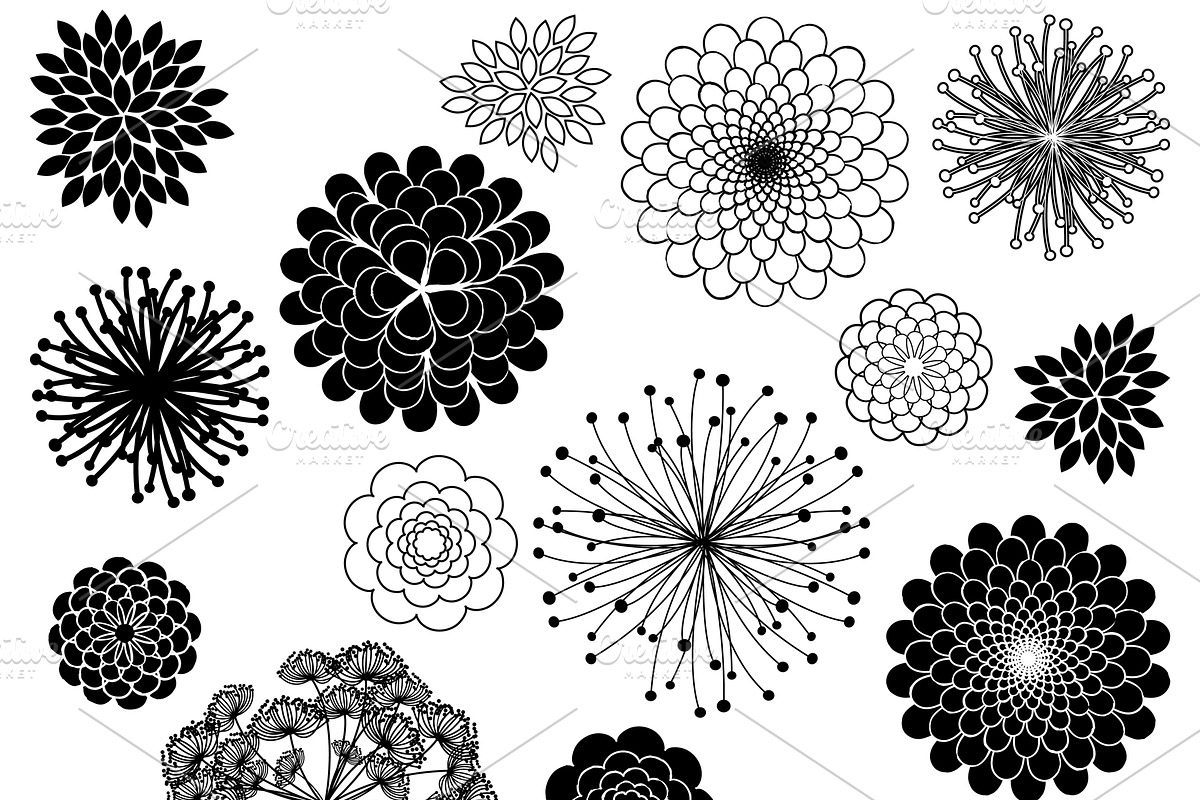Flower Silhouettes 2 Vectors/Clipart in Illustrations - product preview 8