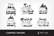 Set of camping trailer logo