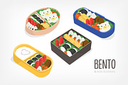 Set of bent, japanese lunch boxes