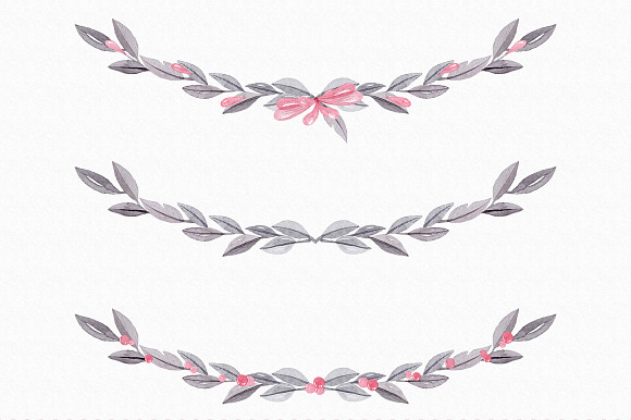 Watercolour Floral Wreaths Fleur Ami in Illustrations - product preview 4
