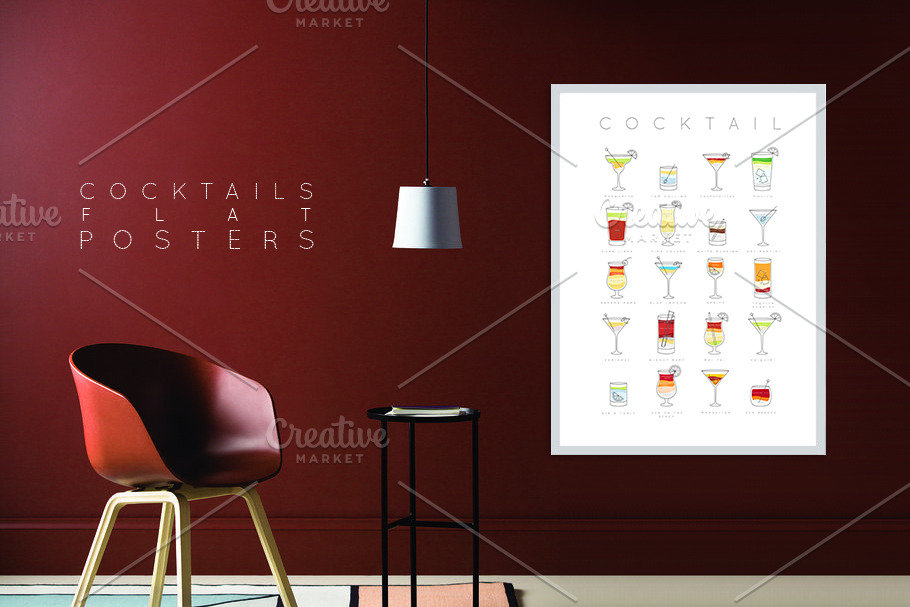 Cocktails Flat Posters