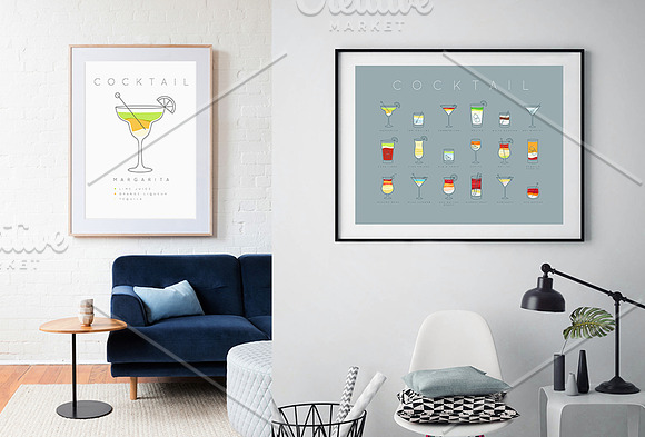 Cocktails Flat Posters in Illustrations - product preview 2