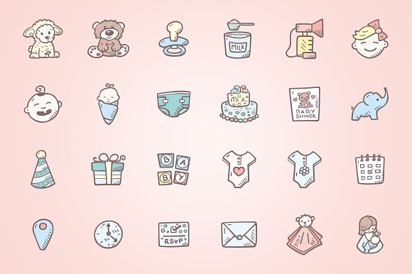 Baby Shower - Hand Drawn Icons in Game Icons - product preview 1