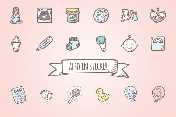 Baby Shower - Hand Drawn Icons in Game Icons - product preview 2