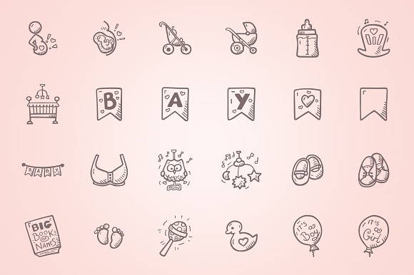 Baby Shower - Hand Drawn Icons in Game Icons - product preview 3