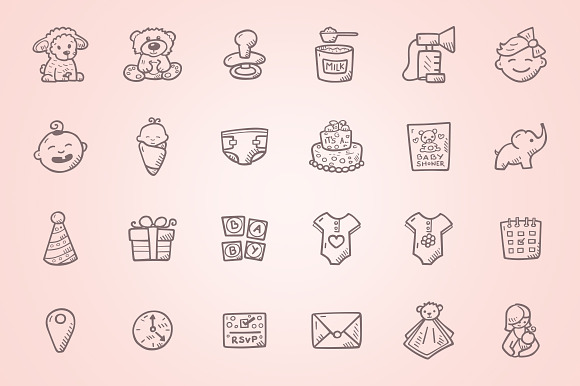 Baby Shower - Hand Drawn Icons in Game Icons - product preview 4