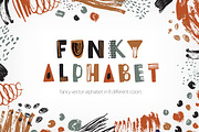 Set of creative funky alphabet