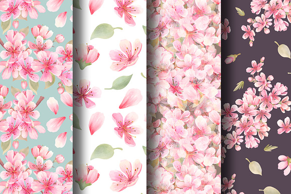 Cherry Blossom Watercolor in Illustrations - product preview 6