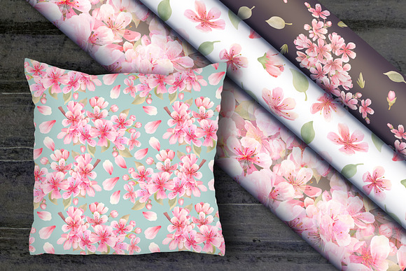 Cherry Blossom Watercolor in Illustrations - product preview 7