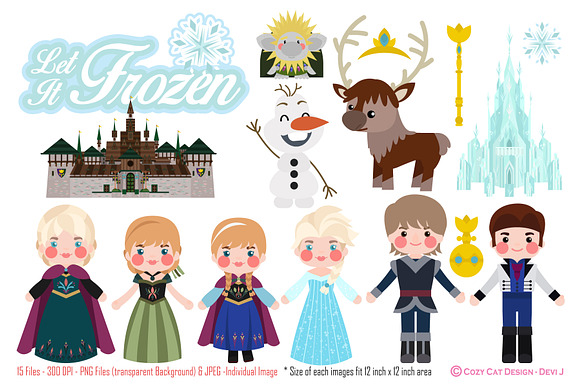 Let It Frozen Digital Clip Art in Illustrations - product preview 1