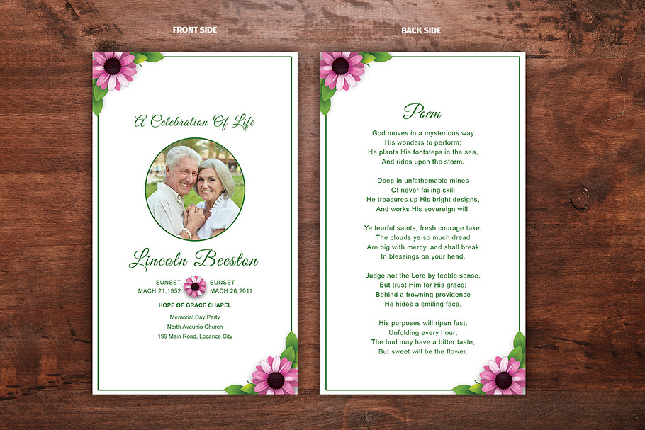 Funeral Prayer Card Template in Brochure Templates - product preview 8