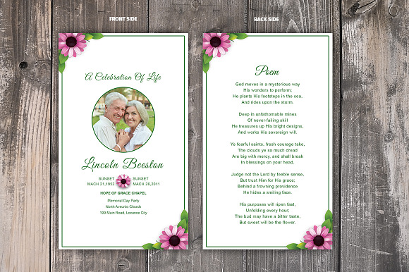 Funeral Prayer Card Template in Brochure Templates - product preview 1