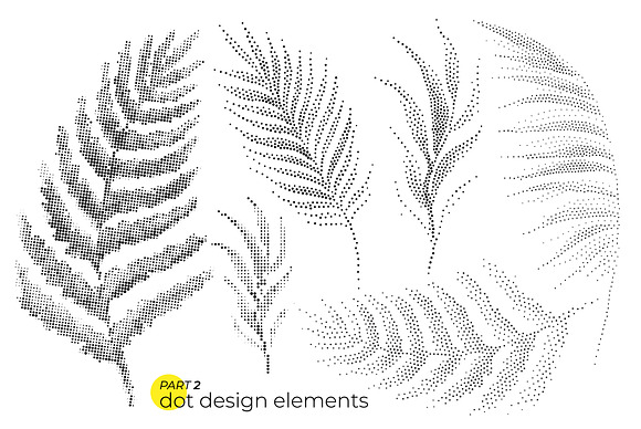 74 Halftone leaves in Objects - product preview 2