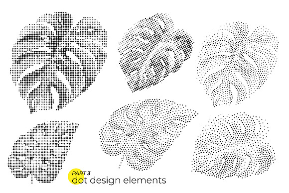 74 Halftone leaves in Objects - product preview 3