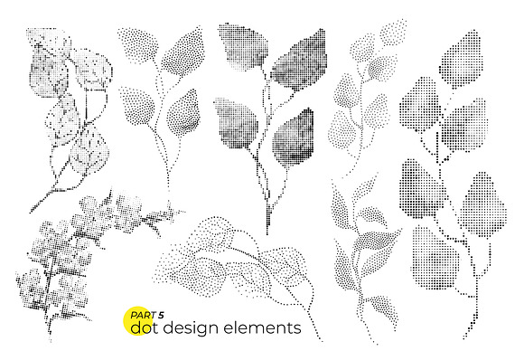 74 Halftone leaves in Objects - product preview 5