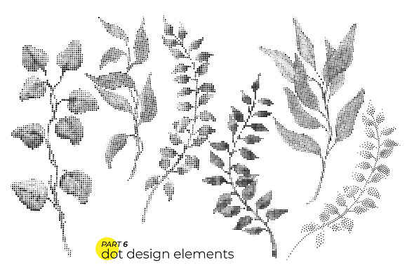 74 Halftone leaves in Objects - product preview 6