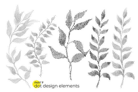 74 Halftone leaves in Objects - product preview 7