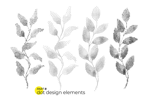 74 Halftone leaves in Objects - product preview 8