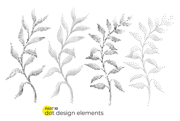 74 Halftone leaves in Objects - product preview 10