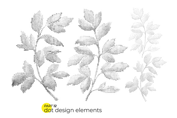 74 Halftone leaves in Objects - product preview 12