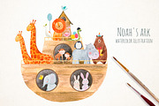 Watercolor illustration Noah's Ark