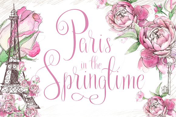 Paris in the Springtime font in Script Fonts - product preview 7