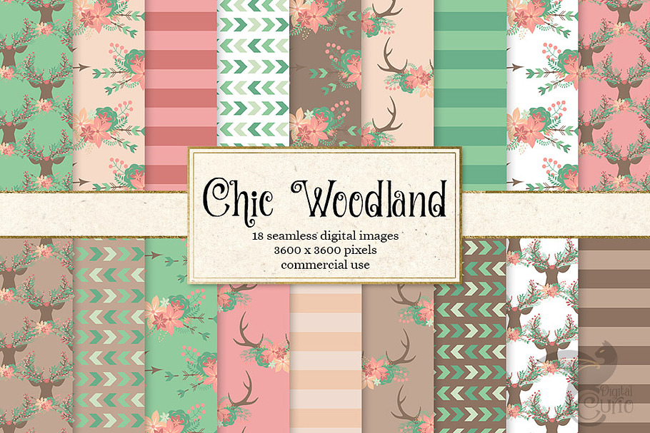 Chic Woodland Digital Paper