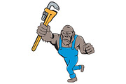 Angry Gorilla Plumber Monkey Wrench