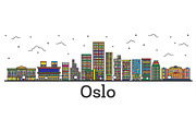 Outline Oslo Norway City Skyline