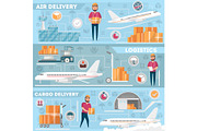 Airport logistics and delivery management set