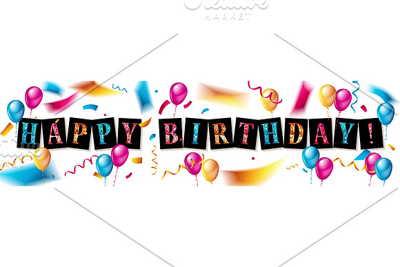 Happy Birthday design set in Graphics - product preview 2