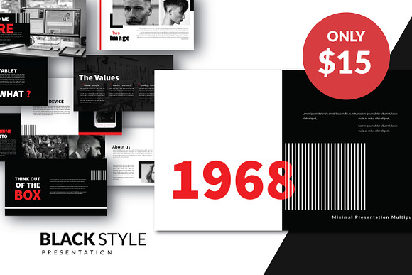 Black Modern Layout Powerpoint in PowerPoint Templates - product preview 1