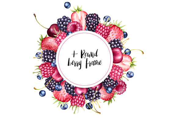 Watercolor berries collection in Illustrations - product preview 4