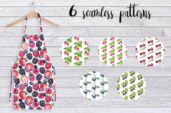 Watercolor berries collection in Illustrations - product preview 5