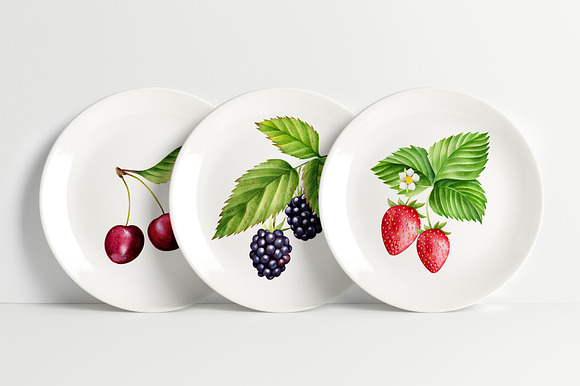 Watercolor berries collection in Illustrations - product preview 6