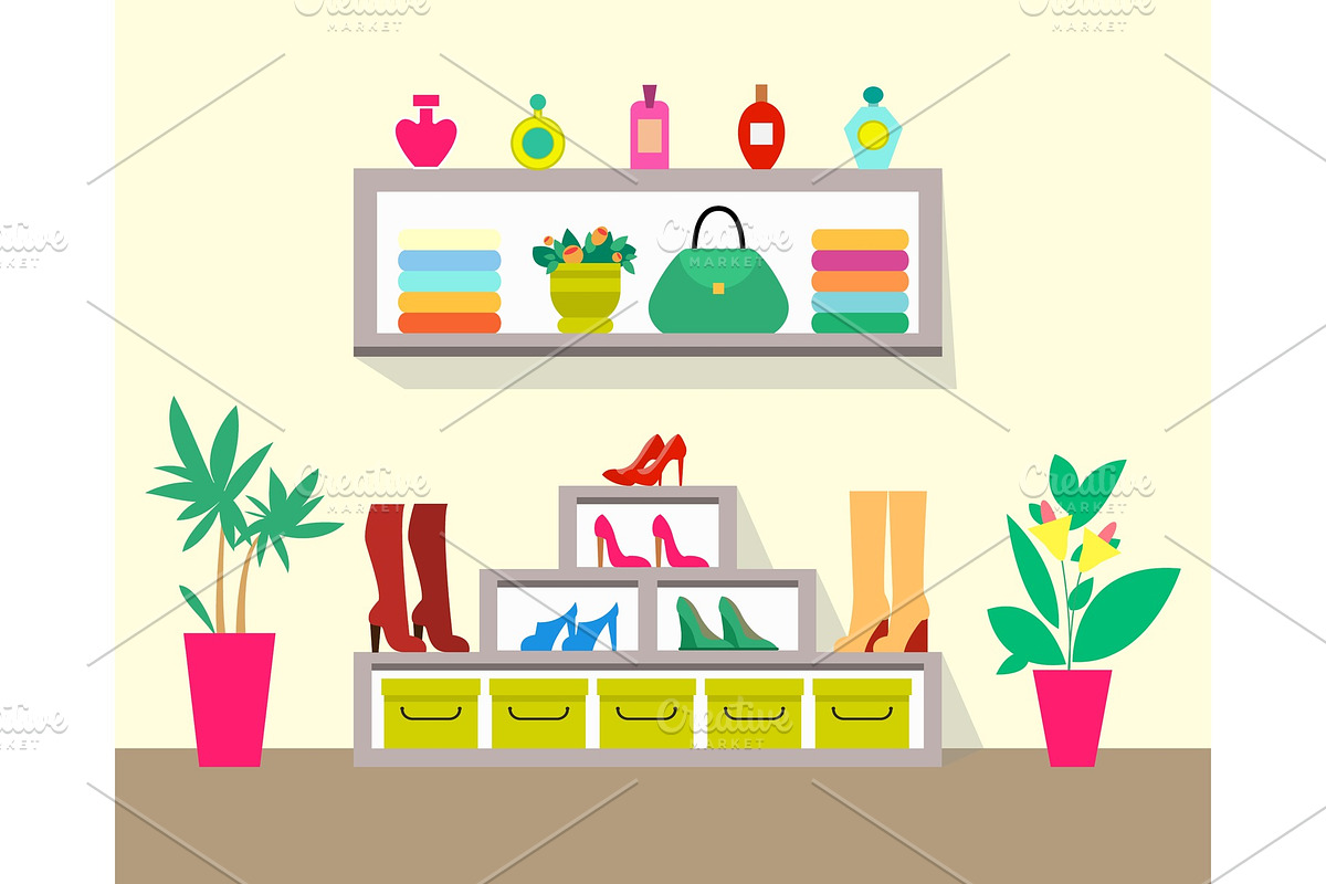 Cute Store with Pretty Interior, Colorful Poster in Illustrations - product preview 8
