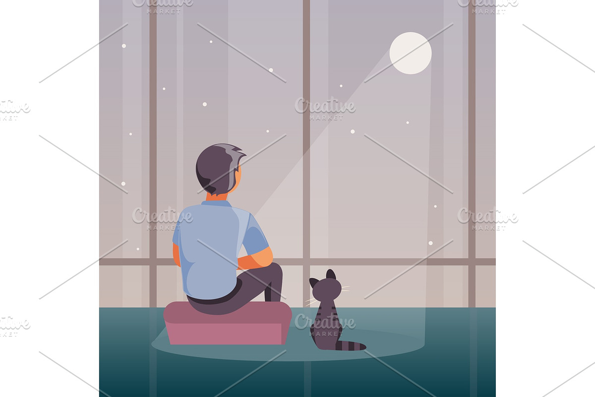Lonely man vector in Illustrations - product preview 8