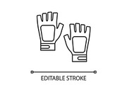 Fingerless gym gloves linear icon