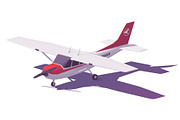 Vector low poly small airplane
