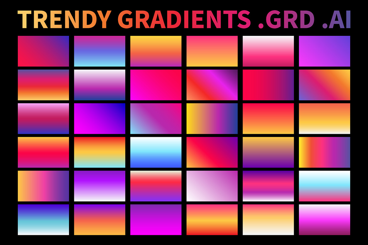 Trendy Gradients .AI .GRD in Photoshop Gradients - product preview 8