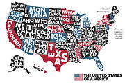 Poster map of USA