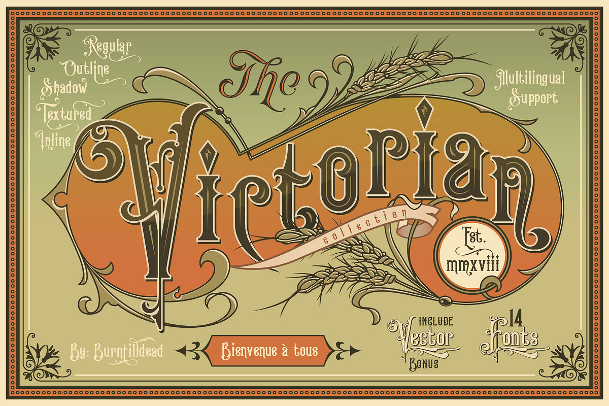Victorian Fonts Collection in Serif Fonts - product preview 8