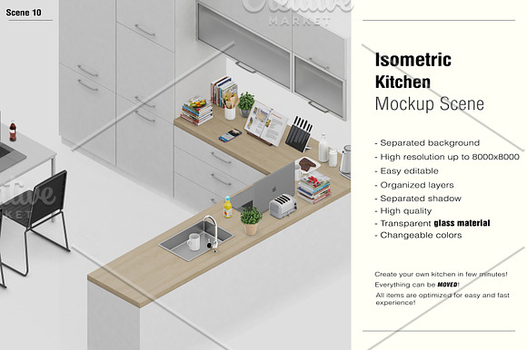 Kitchen Scene Creator Mock-up in Scene Creator Mockups - product preview 9