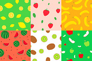 Seamless backgrounds fruits vector