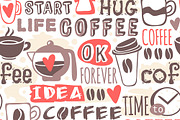 Seamless doodle coffee pattern