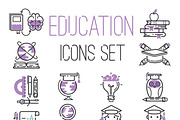 Education graduation school icons