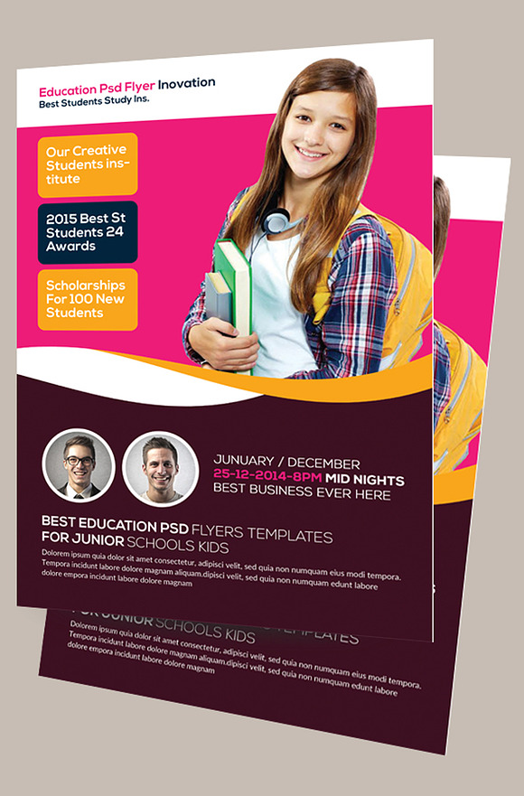 School Study Promotion Flyer  in Flyer Templates - product preview 1