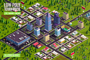 Cartoon Low Poly Town City Pack