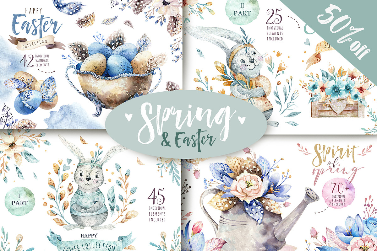 Spring & Easter BUNDLE 50% off in Illustrations - product preview 8
