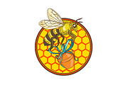 Bumblebee Carrying Honey Pot Beehive